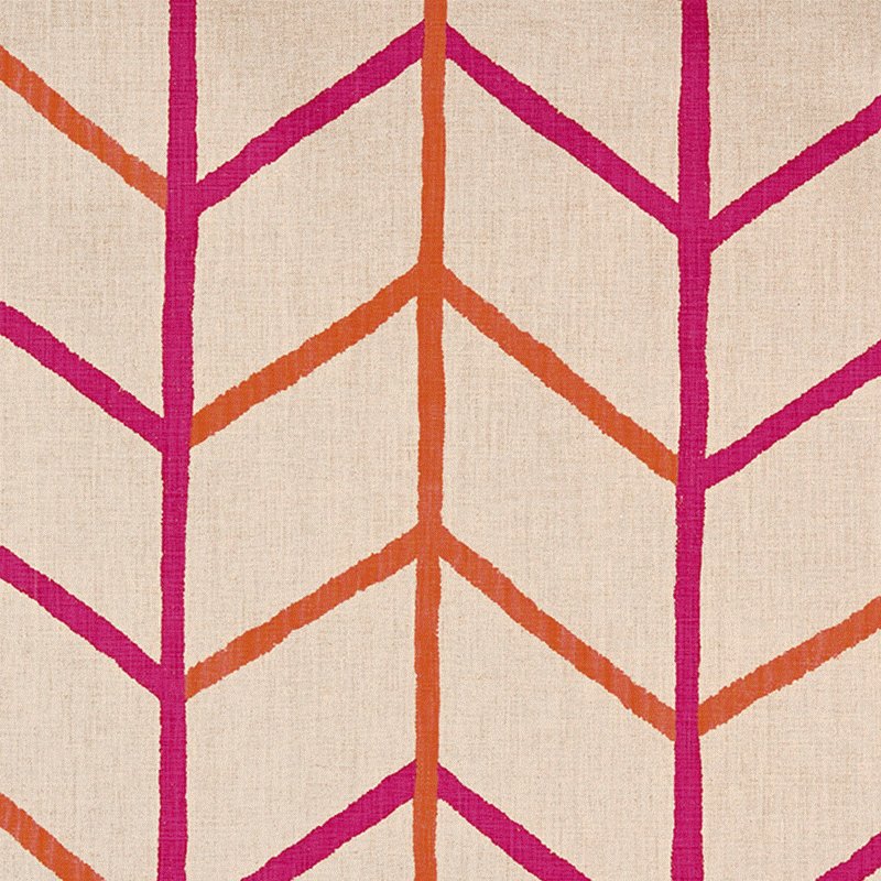 Kit Kemp One Way Linen Fabric in Hot Pink